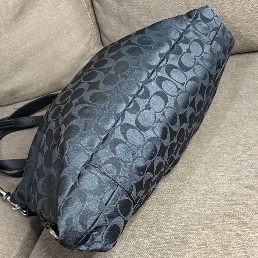 Coach Ashley Signature Black Satchel Bag Detachable Shoulder Strap F1175 - Picture 6 of 13